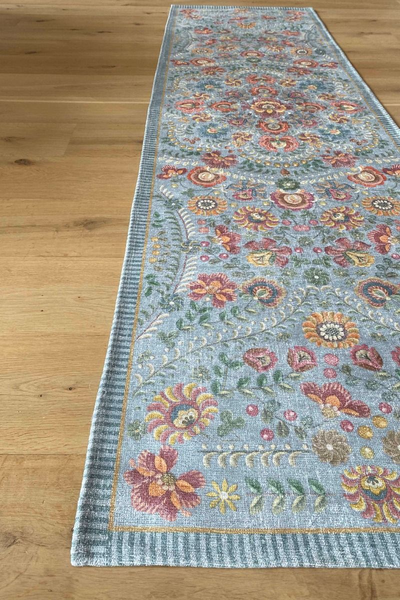 Tapis Coureur Il Ricamo by Pip Bleu Clair 80 x 295 cm