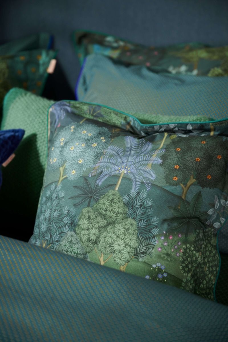 Square Cushion Jardin de Noche Dark Blue