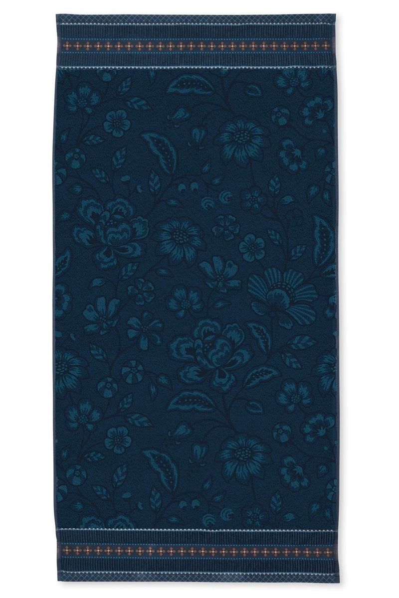 Large Bath Towel Jasmin Jacquard Dark Blue 70x140cm