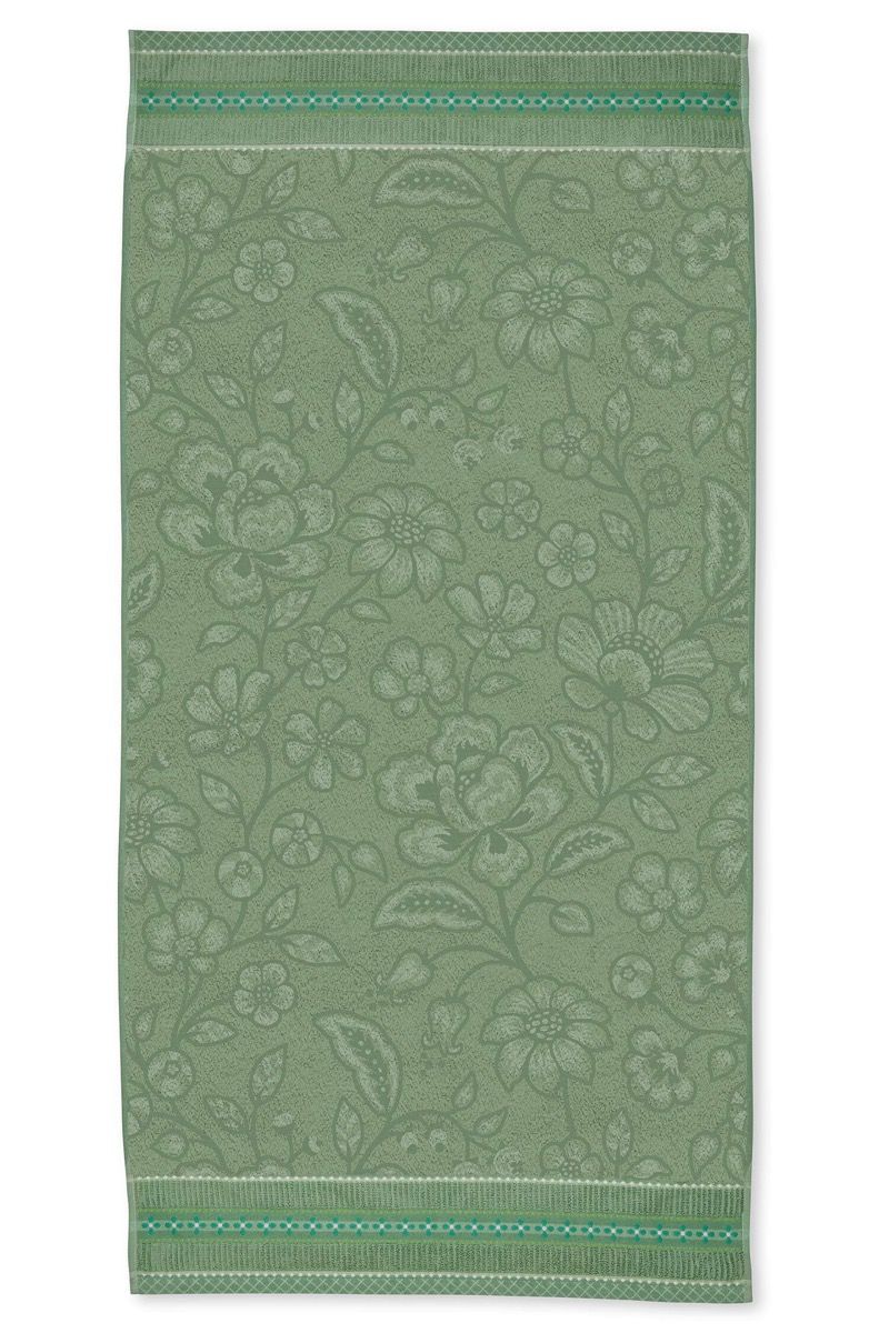 Grote Handdoek Jasmin Jacquard Groen 70x140cm