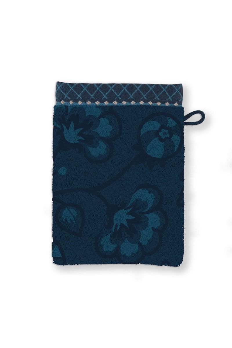 Washcloth Set/3 Jasmin Jacquard Dark Blue 16x22cm