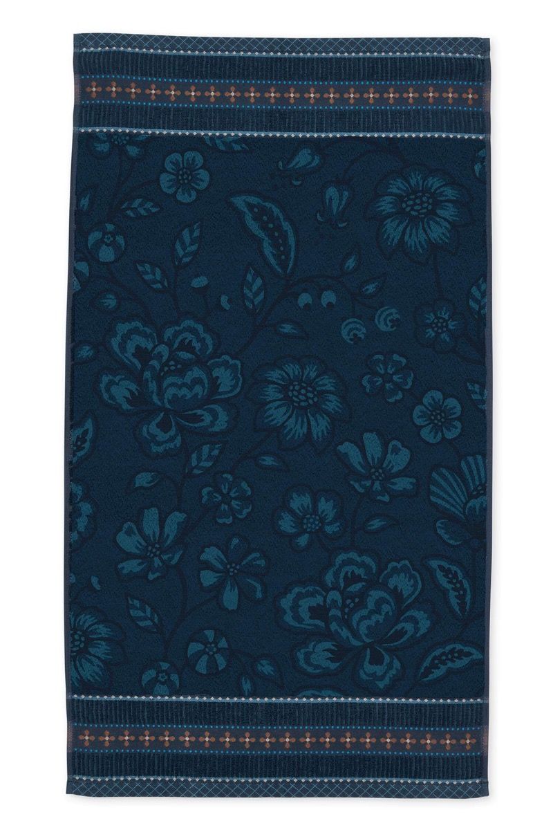 Serviettes de Bain Jasmin Jacquard Bleu Foncé 55x100cm