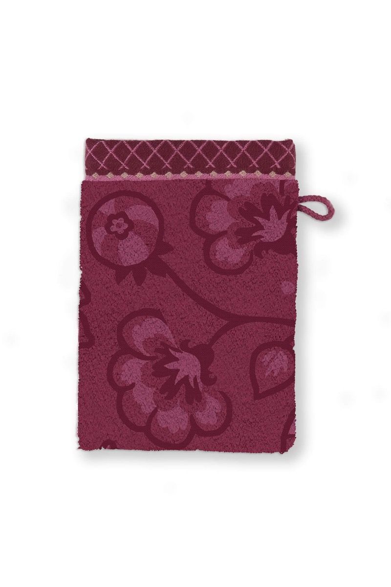 Washcloth Set/3 Jasmin Jacquard Dark Pink 16x22cm