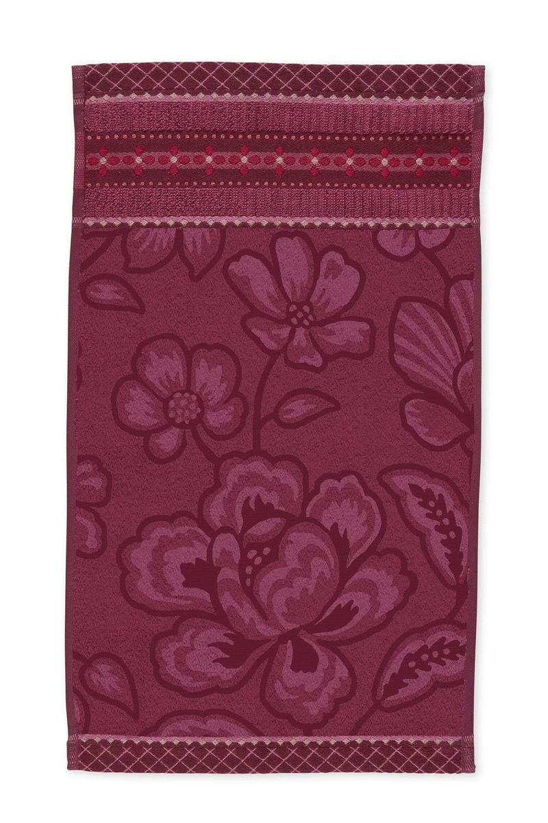 Guesttowel Set/3 Jasmin Jacquard Dark Pink 30x50cm