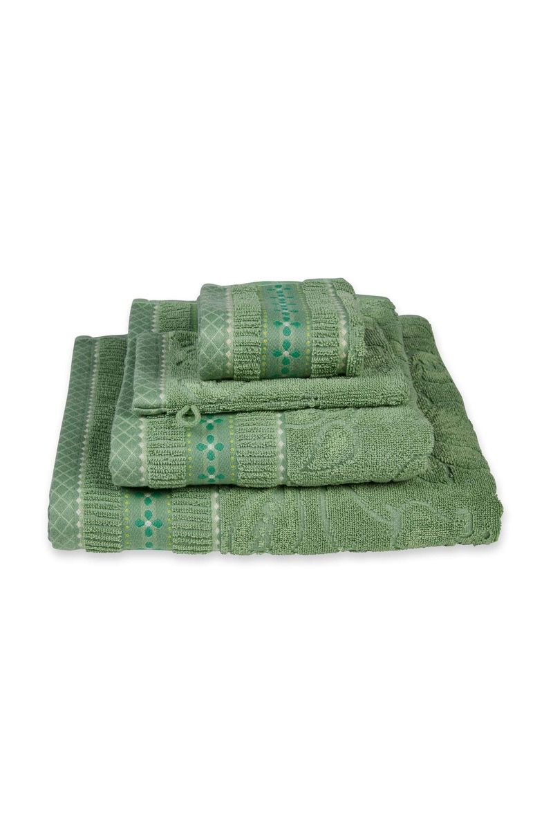 Grande Serviette de Bain Jasmin Jacquard Vert 70x140cm