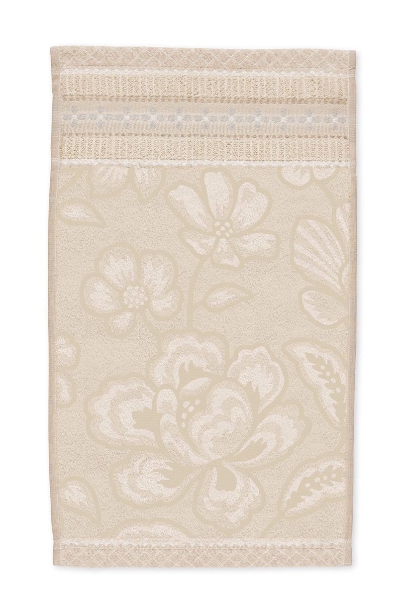 Gastendoek Set/3 Jasmin Jacquard Zand 30x50cm