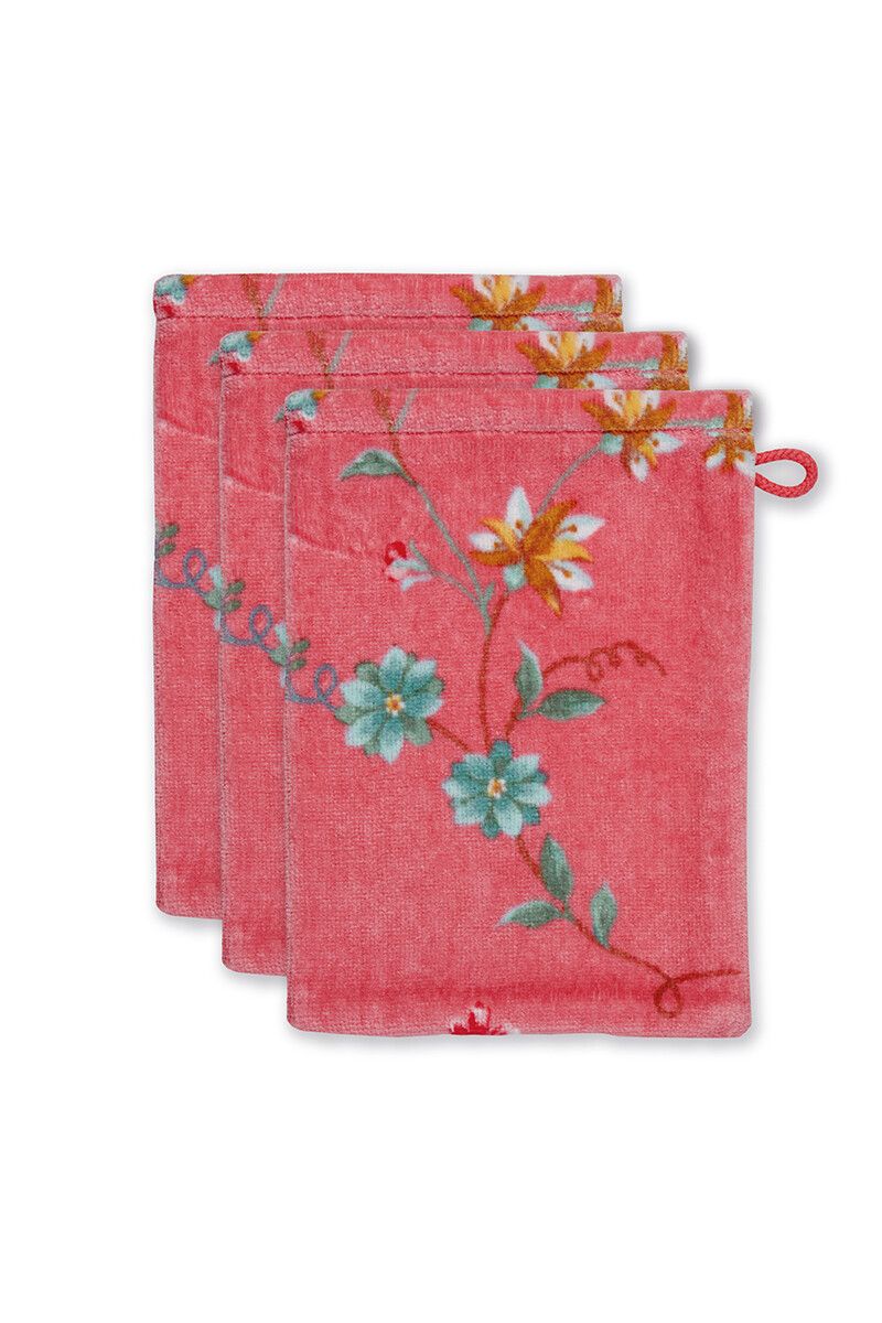 Washcloth Set/3 Les Fleurs Pink 16x22 cm