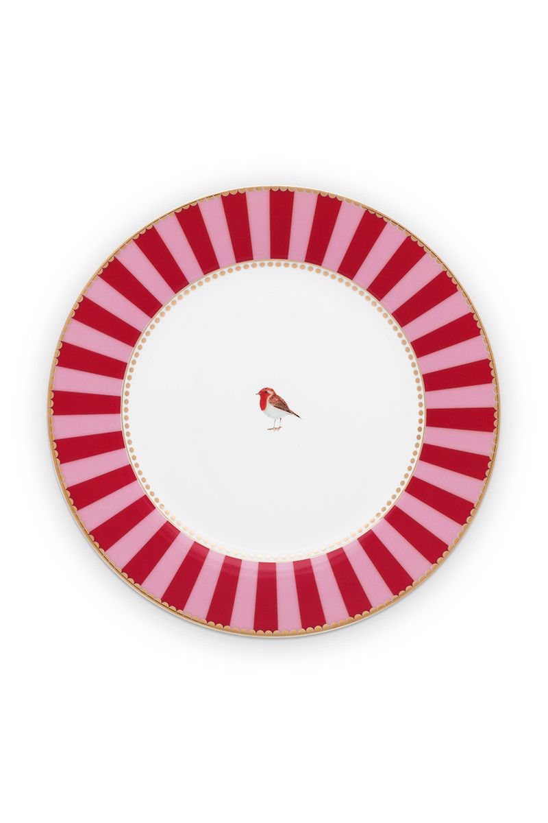 Love Birds Breakfast Plate Red/Pink 21 cm