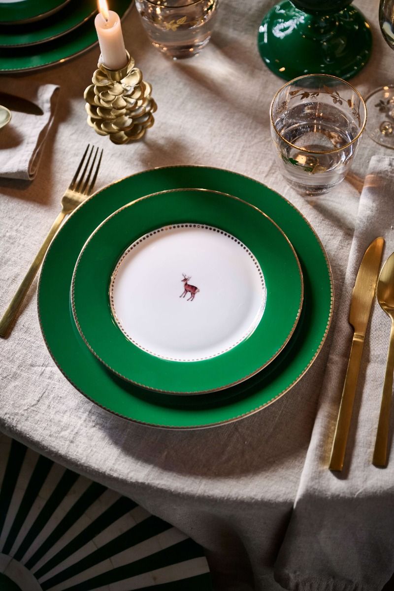 Breakfast Plate Love Birds Dark Green 21cm