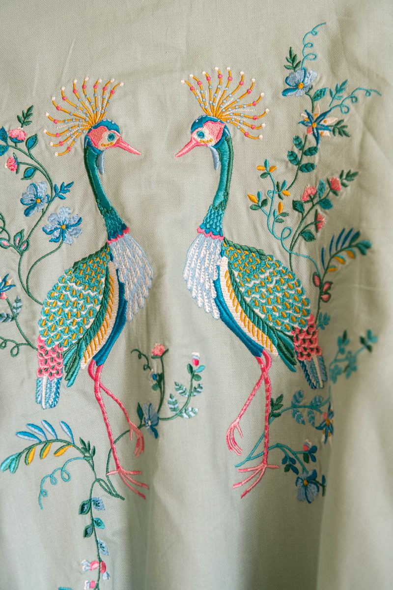 Kimono Flirting Birds Blau