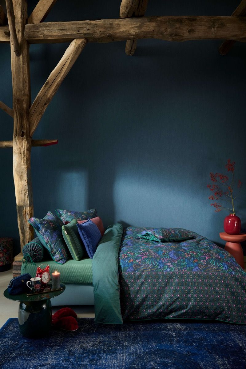 Ensemble housse de couette Querida Bleu Foncé