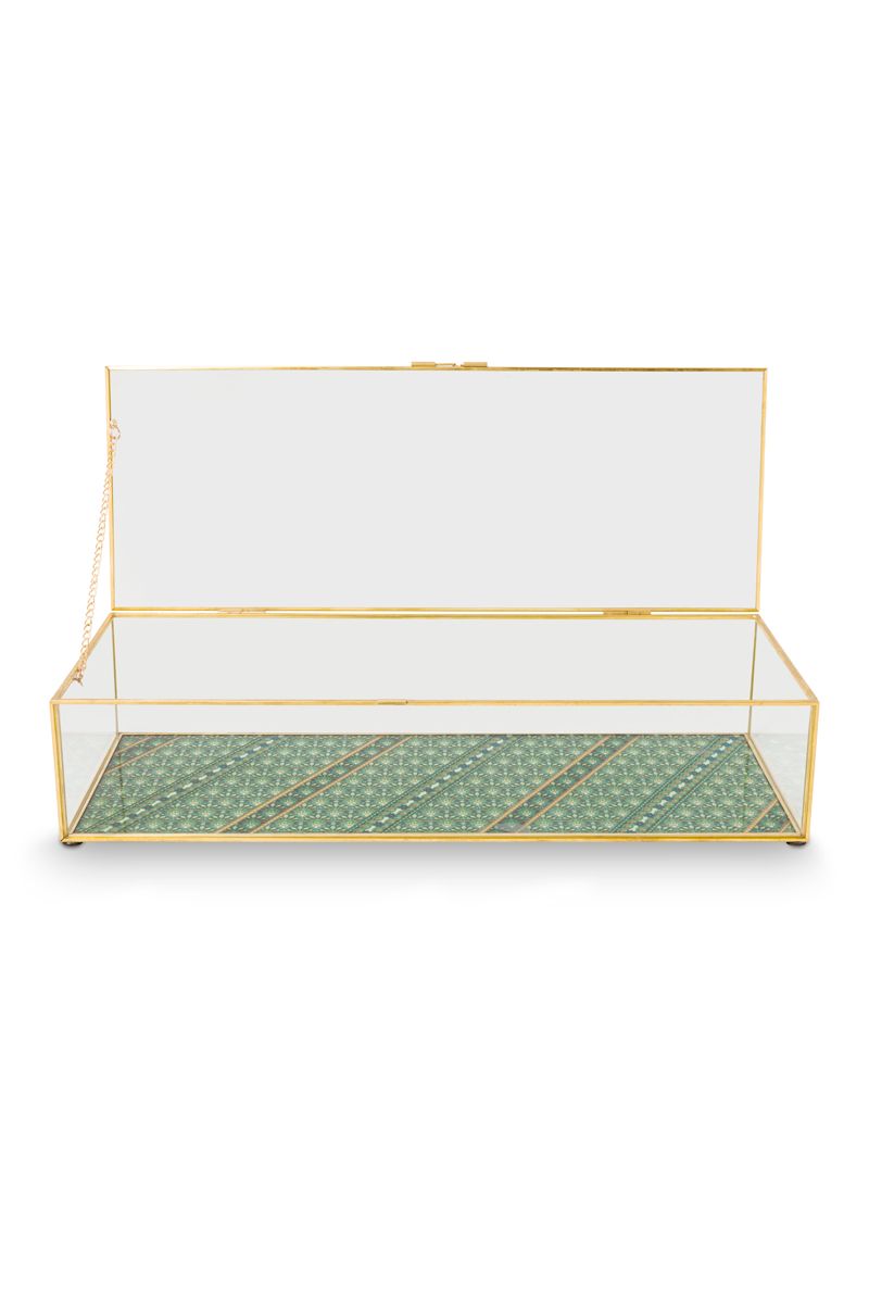 Storage Box glass Gold L
