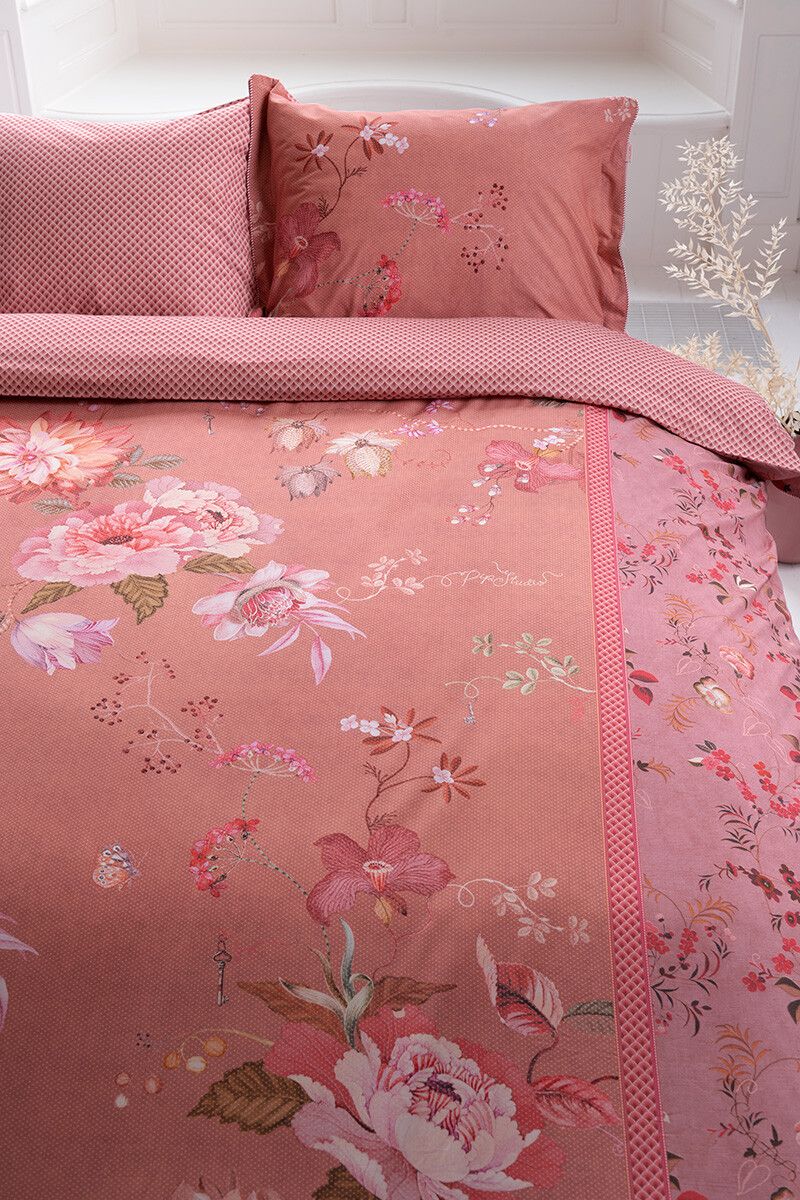 Bettbezug Tokyo Bouquet Rosa/Terra