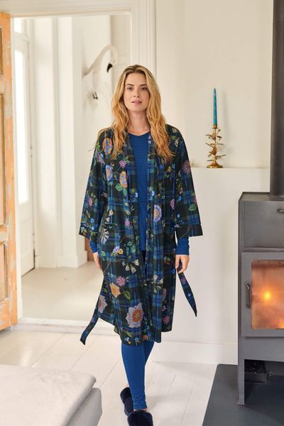 Naomi Kimono Flores Felices Dark Blue