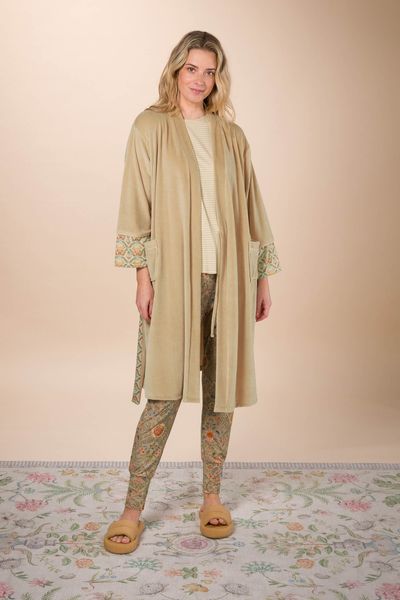 Naomi Kimono Velvet Solid Sand