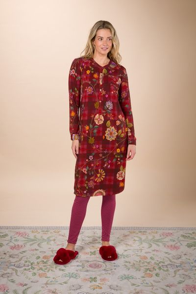 Diogo Long Sleeve Nightdress Flores Felices Red