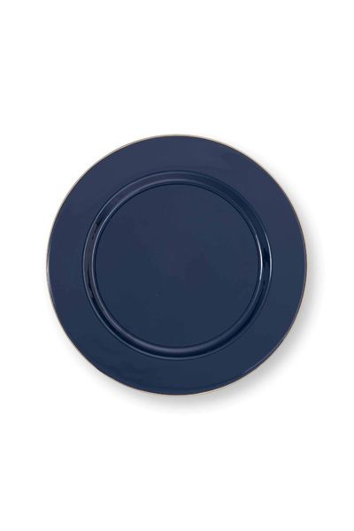 Plate Metal Dark Blue 32cm