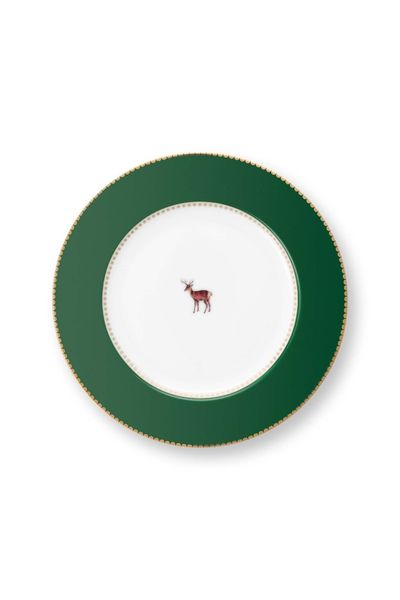 Pastry Plate Love Birds Dark Green 17cm