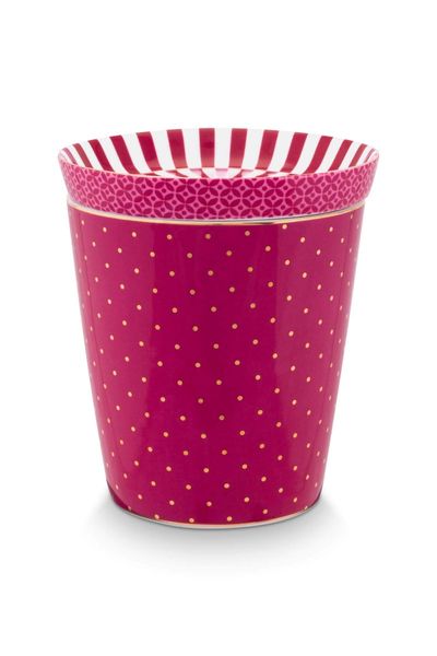 Royal Stripes Tasse Punkte & Teebeutelablage Dunkelrosa