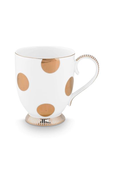 Tasse de Grande Taille Dot Delight Blanc-Or