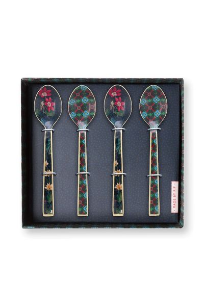 Set/4 Spoons Enamelled Berry Blues