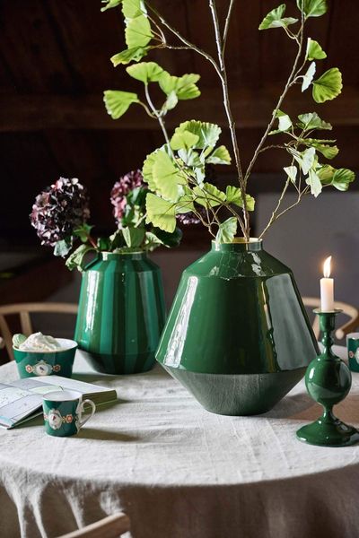 Vase Metal Dark Green 35cm