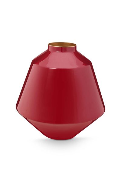 Metall Vase Mittel Rot 35cm