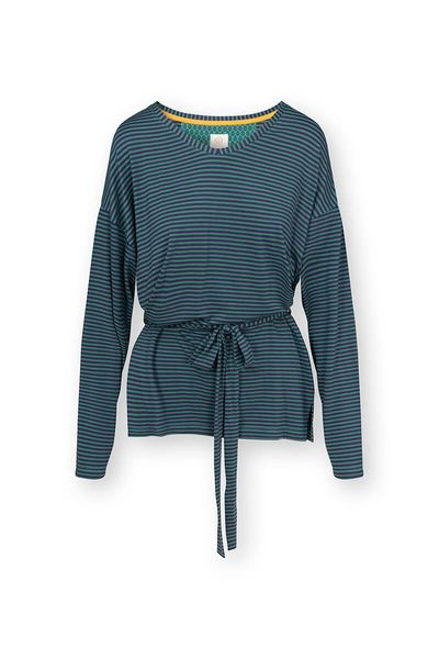 Timberly Top Lange Mouw Little Sumo Stripe Blauw Groen