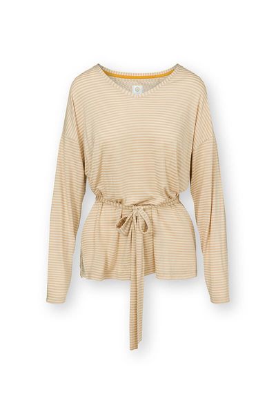 Timberly Top Lange Mouw Little Sumo Stripe Zand