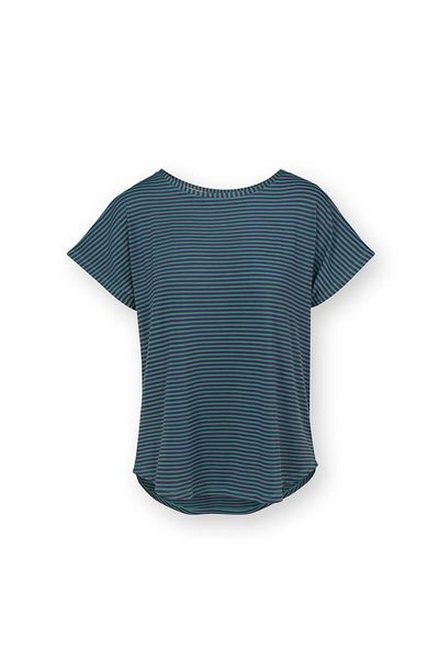 Tatum Top Kurze Ärmeln Little Sumo Stripe Blau Grün