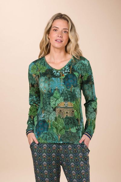 Trice Long Sleeve Top Jardin de Noche Blue