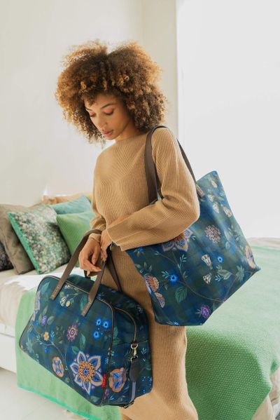 Tovy Weekend Bag Medium Flores Felices Dark Blue