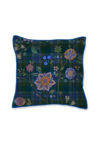 Square Cushion Flores Felices Dark Blue