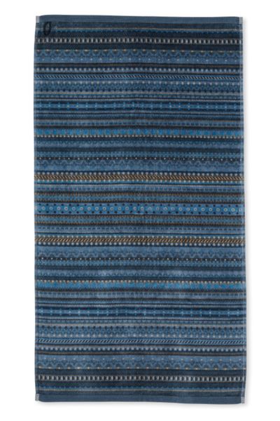Bath Towel Geometric Print Dark Blue 55x100cm