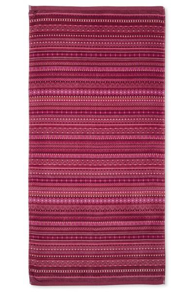 Large Bath Towel Geometric Print Dark Pink 70x140cm