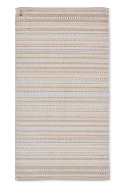 Bath Towel Geometric Print Sand 55x100cm