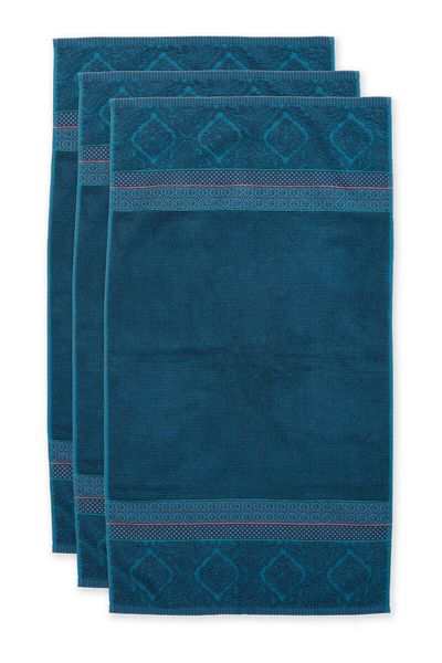 Bath Towel Set/3 Soft Zellige Dark Blue 55x100 cm