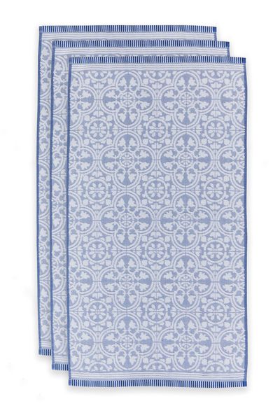 Bath Towel Set/3 Tile de Pip Blue 55x100 cm
