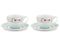 Blushing Birds Set/2 Cappuccino Cups & Saucers white